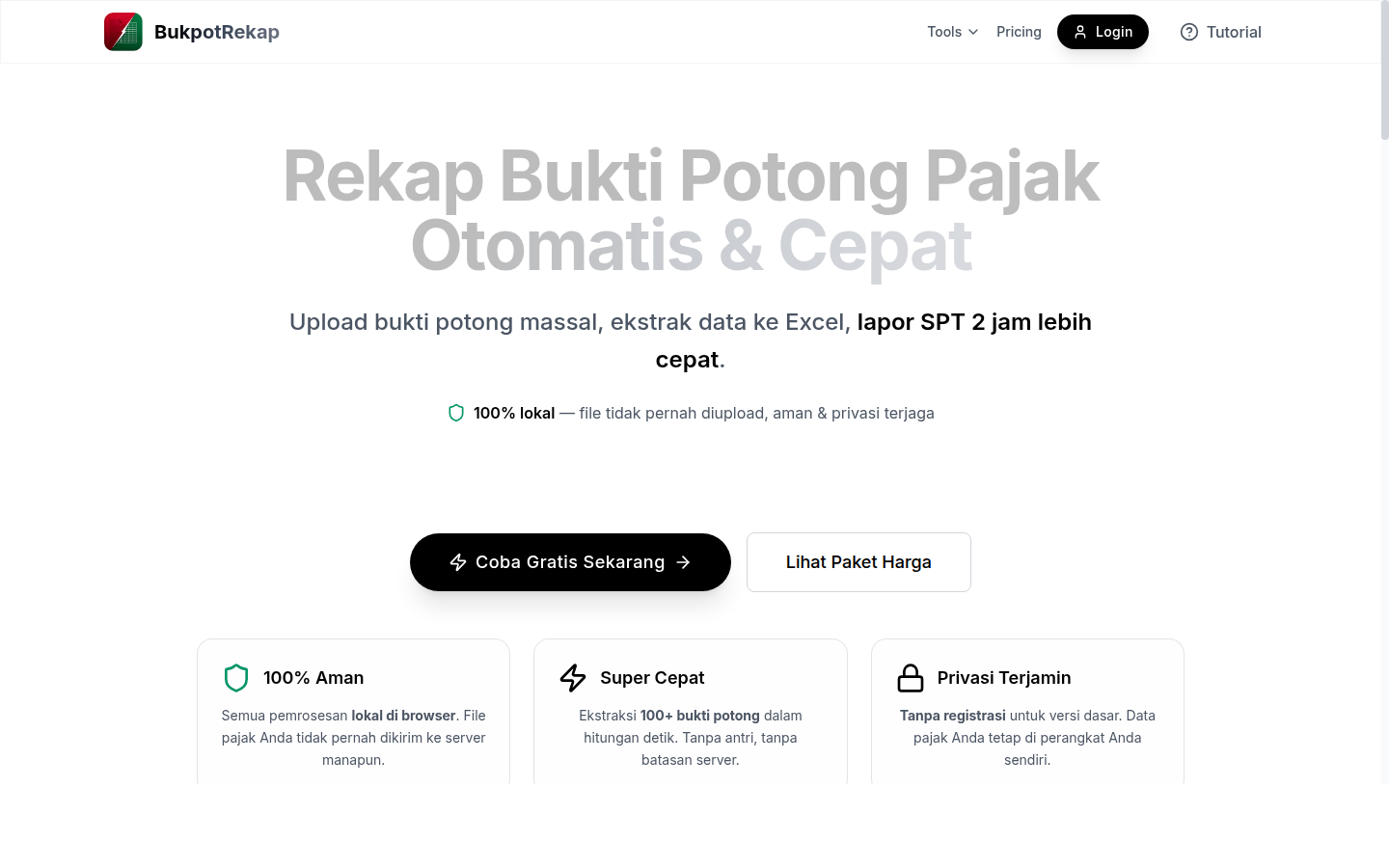 bukpotrekap.id - Aplikasi Rekapan Bukti Potong Online