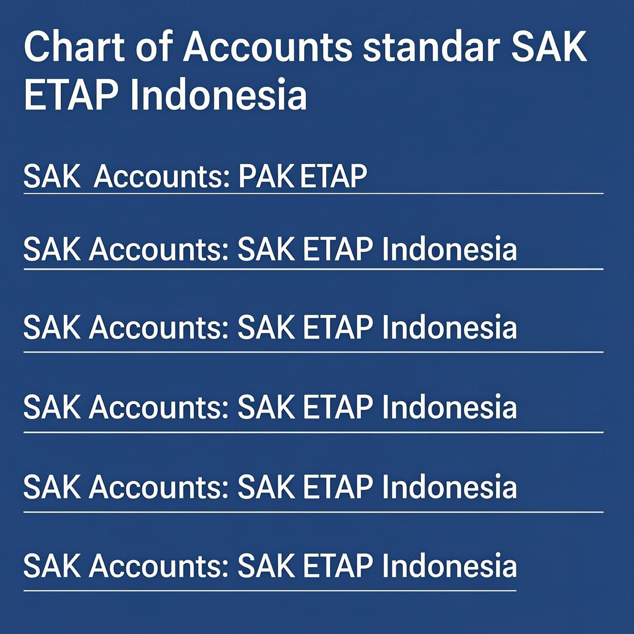 Chart of Accounts Standar SAK ETAP