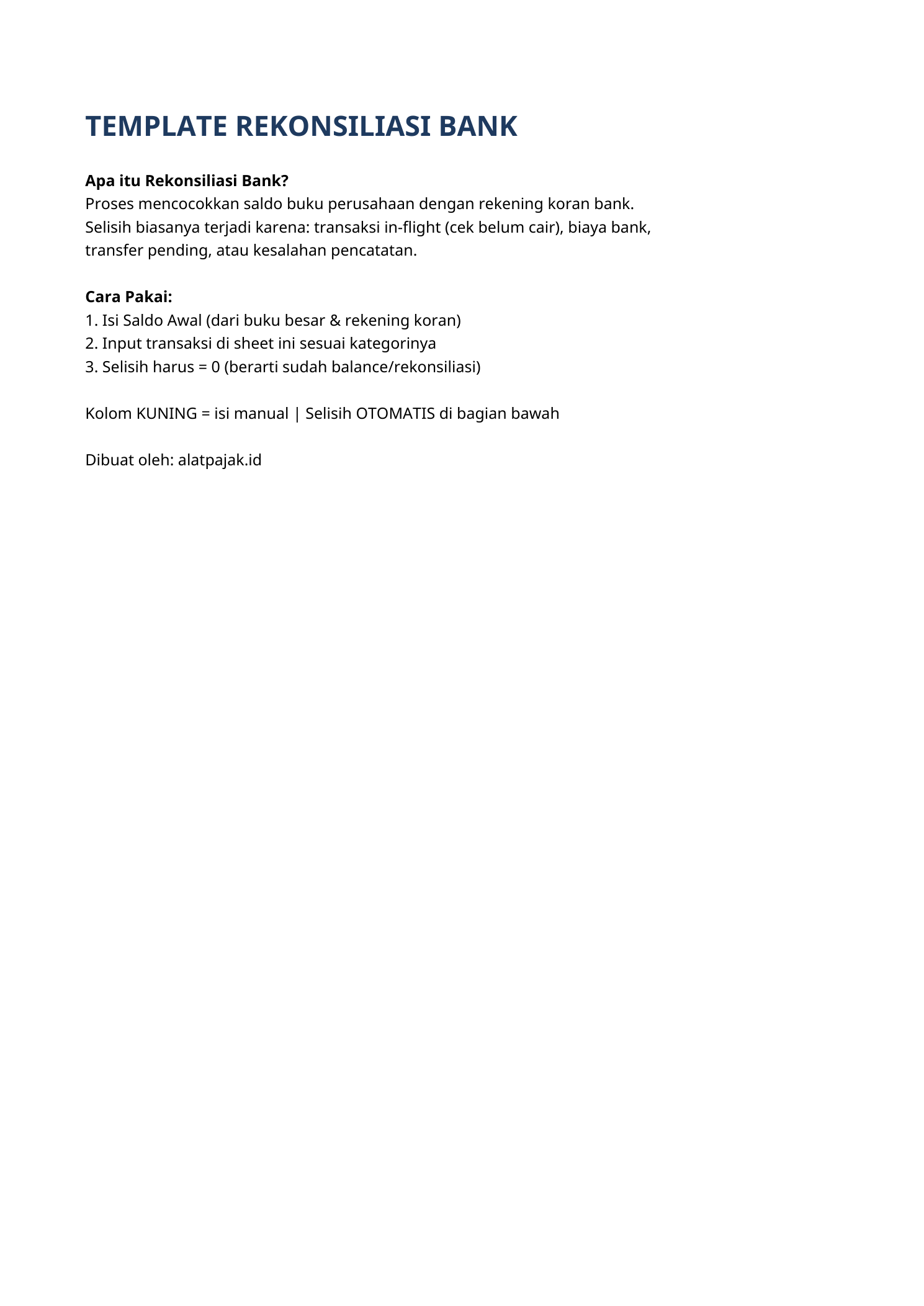 Template Rekonsiliasi Bank (Gratis) thumbnail 2