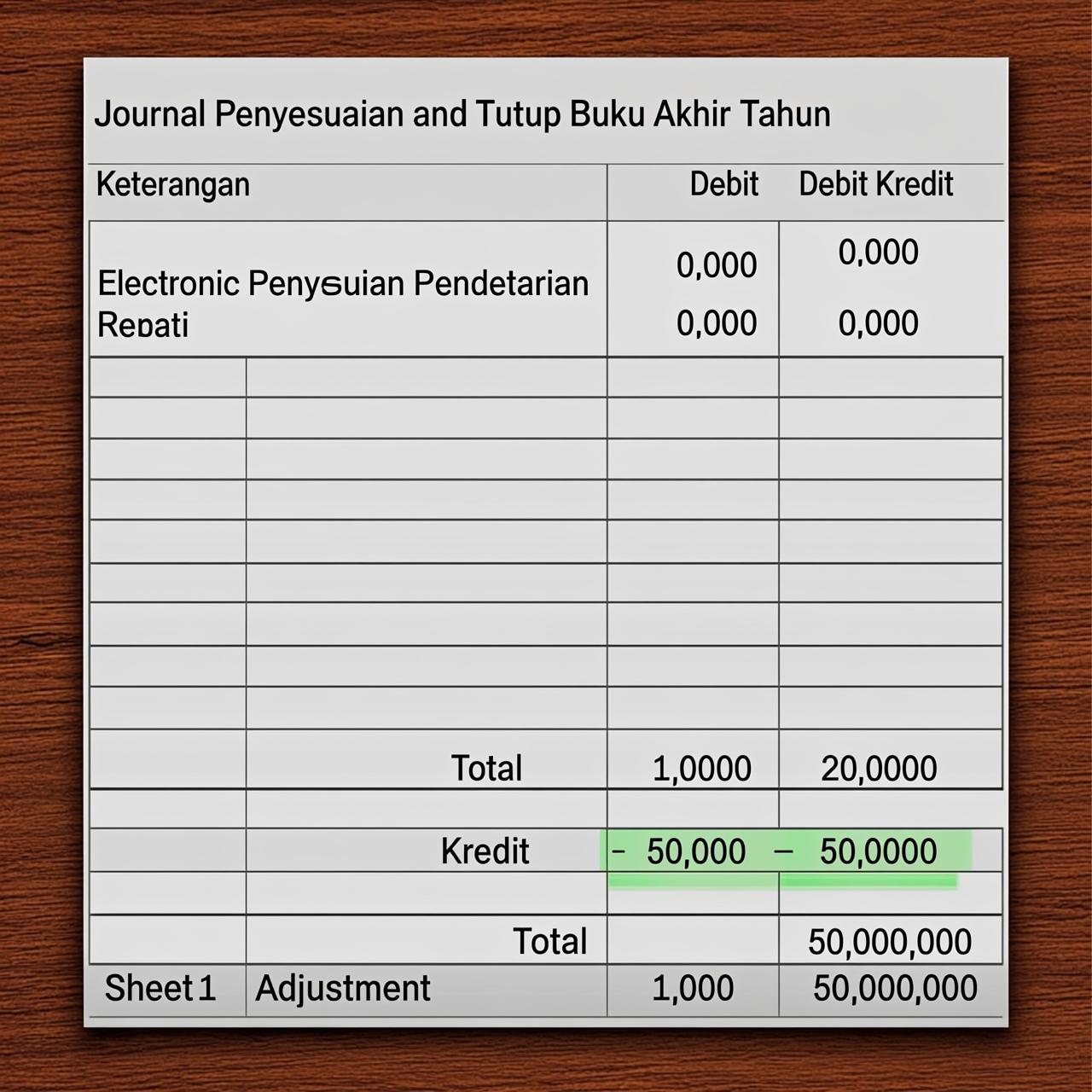 Template Jurnal Penyesuaian dan Tutup Buku