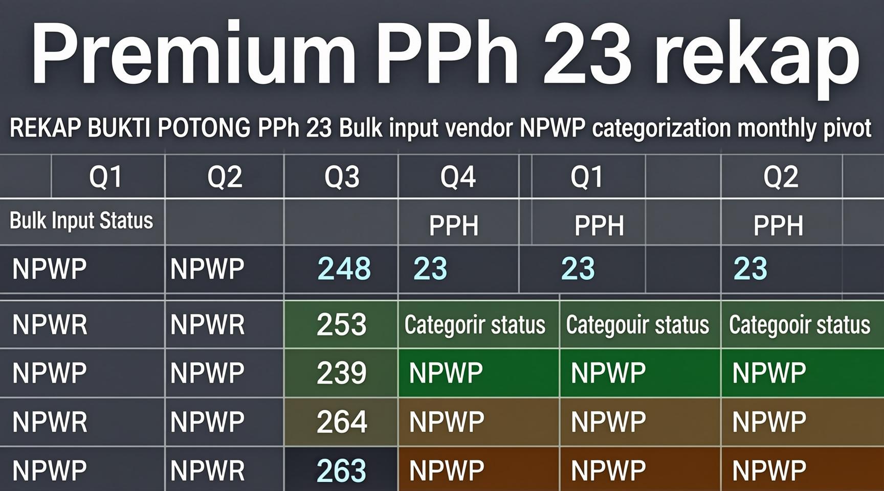Template Rekapan Bukti Potong PPh 23