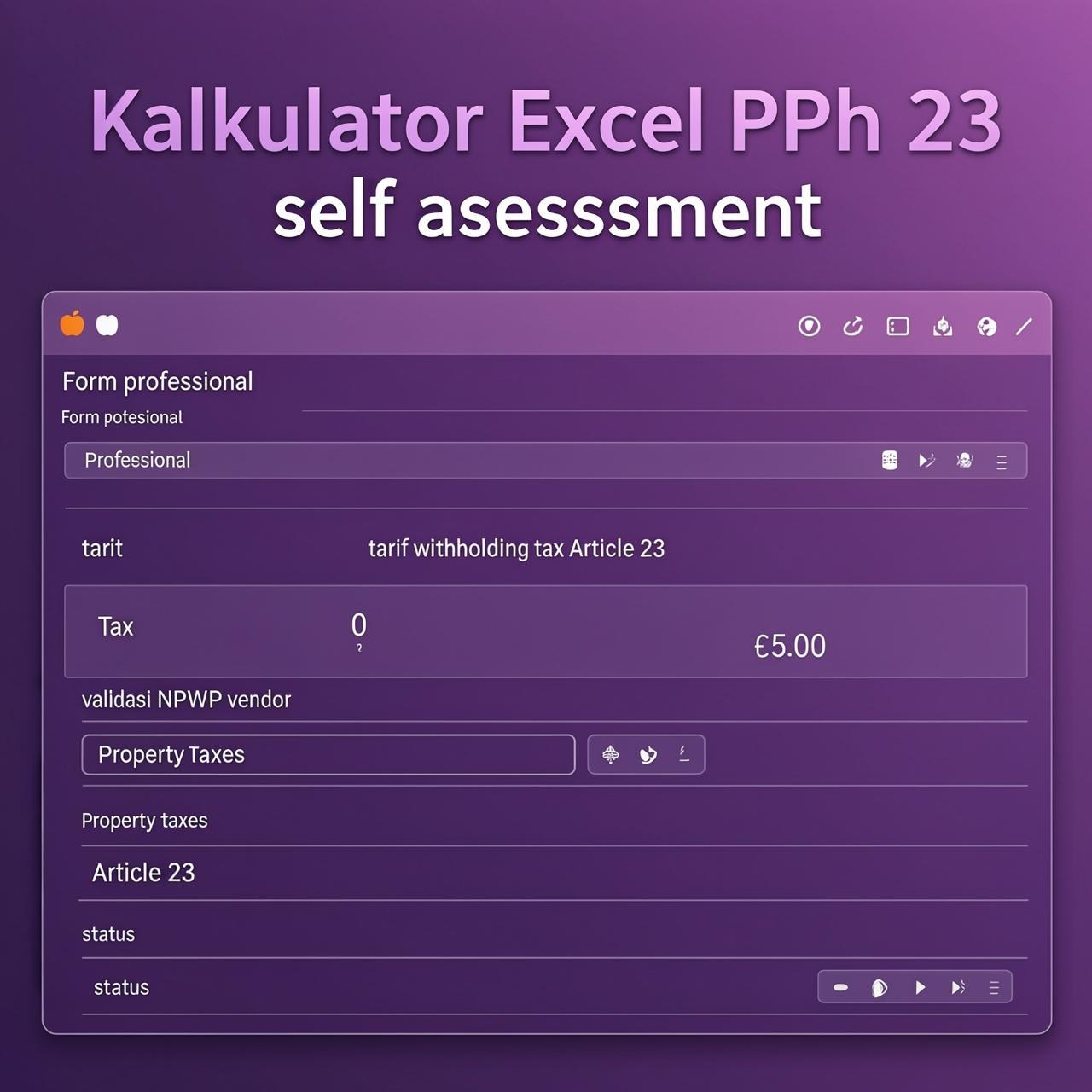 Kalkulator PPh 23 Self Assessment