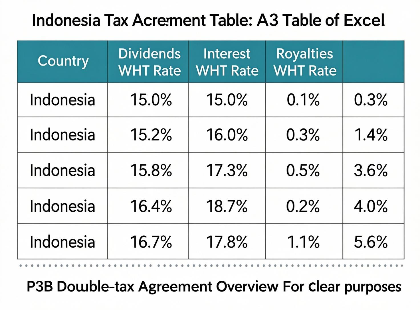 Tabel Referensi Tax Treaty Indonesia (P3B)