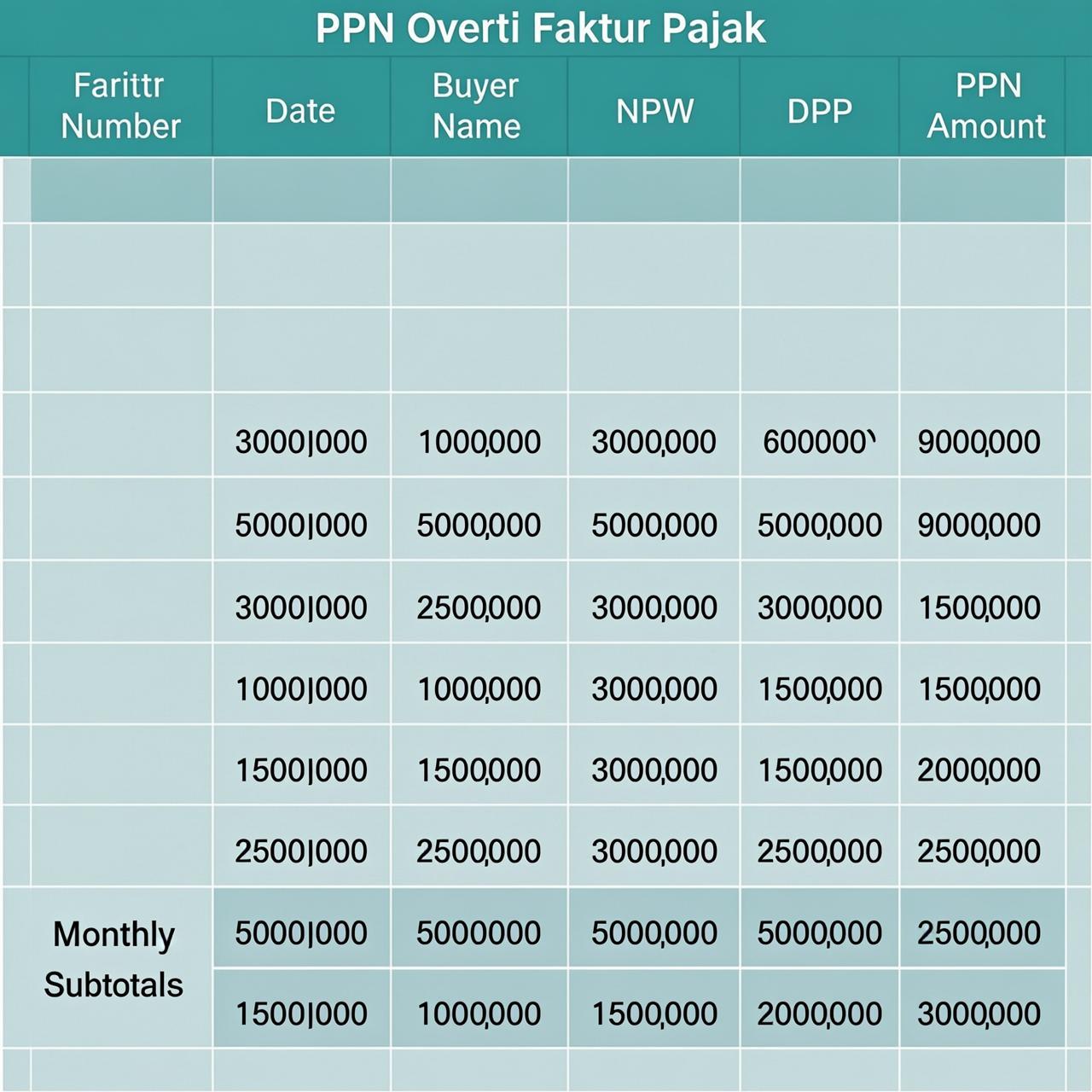 Rekapan PPN Masa SPT 1111