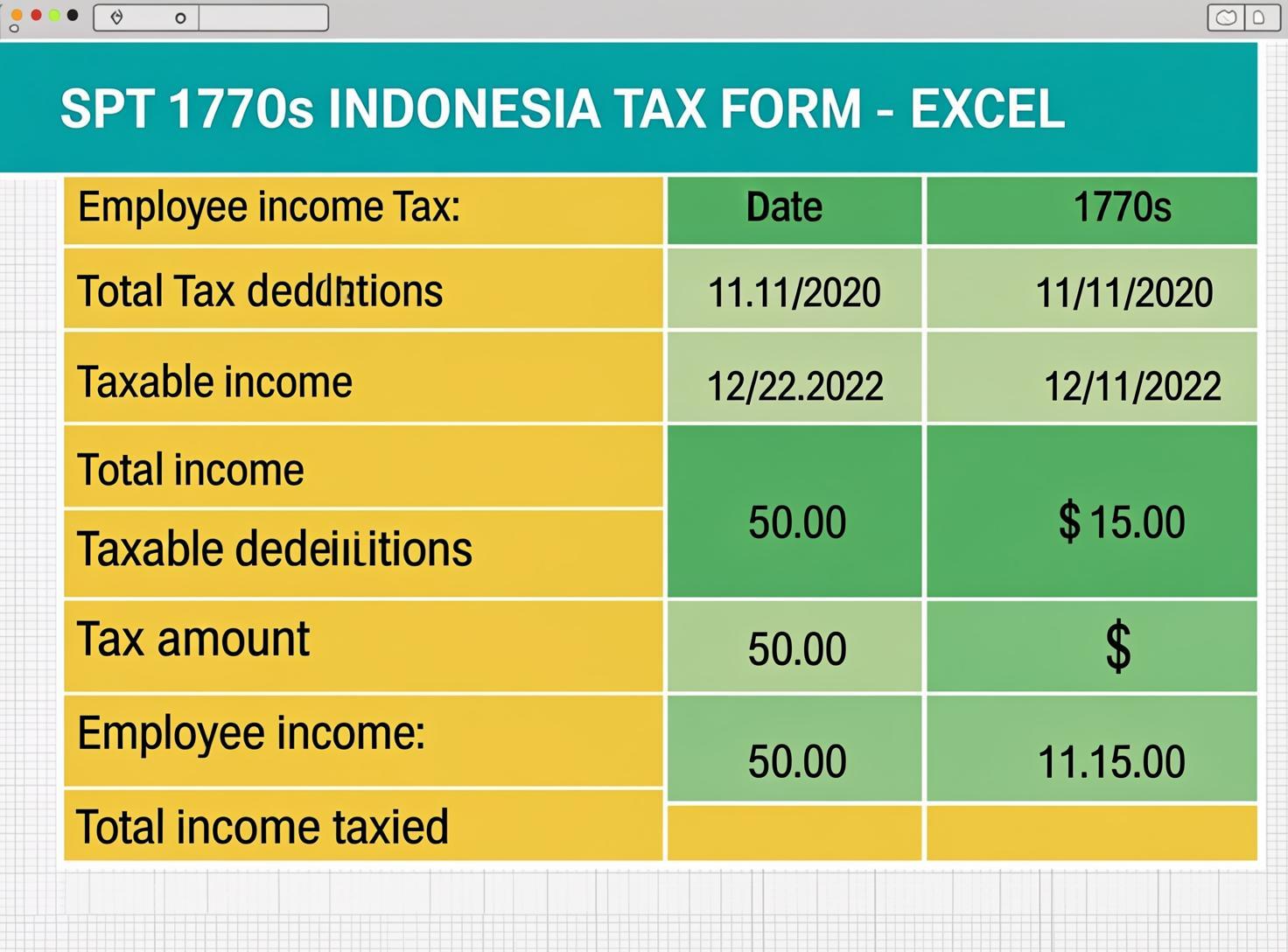 Template SPT 1770S Penghasilan dari Kerja