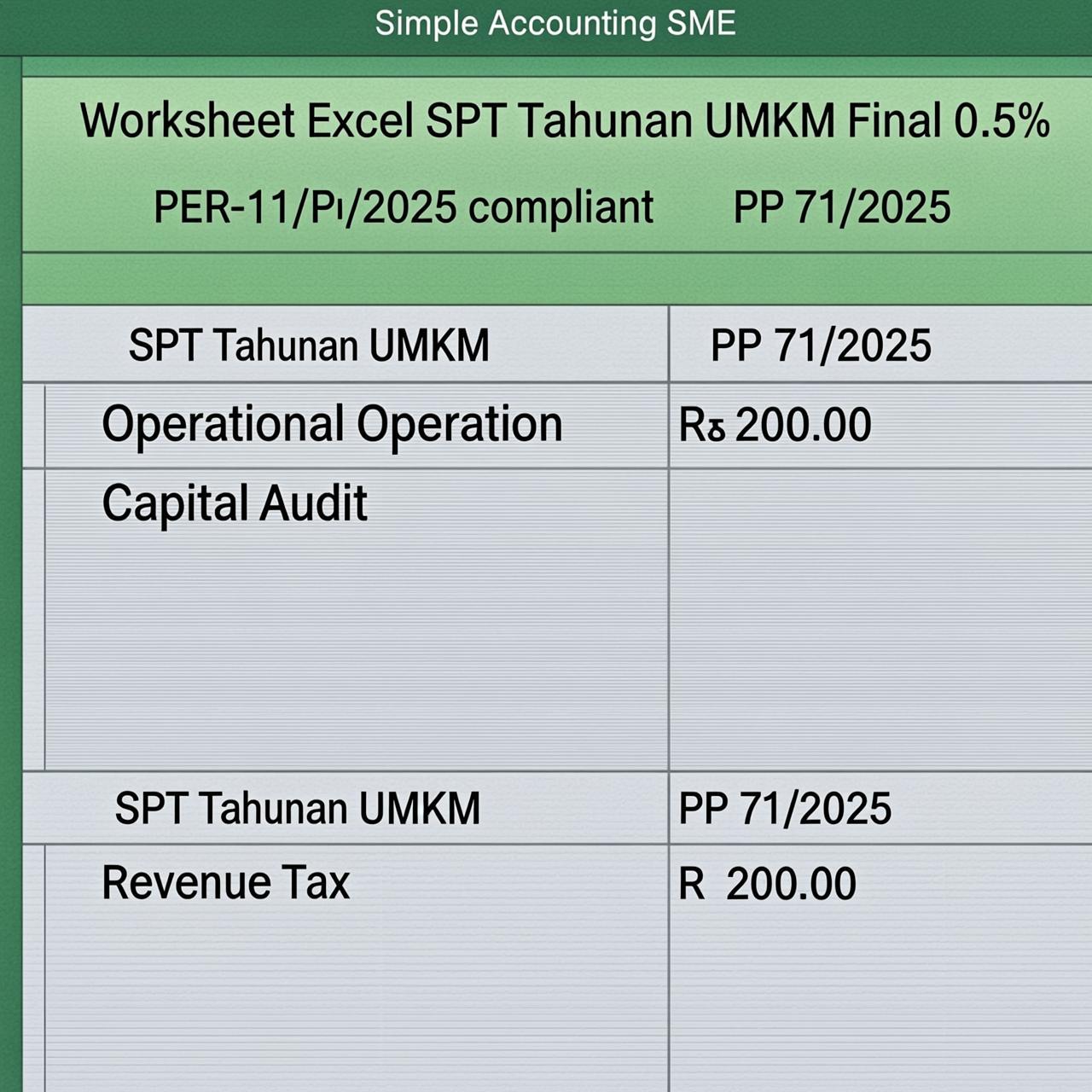 Template SPT Tahunan OP UMKM